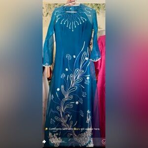 Ao dai to anh kim set/bộ, Vietnamese traditional Long dress truyen thong m 2 new